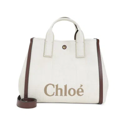 Chloé Structured Shoulder Bag In White