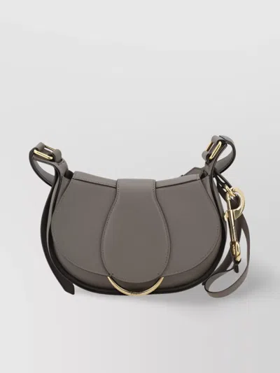 Chloé Structured Shoulder Bag With Adjustable Strap In Mouse Grey