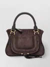 Chloé Structured Suede Leather Handbag With Detachable Strap