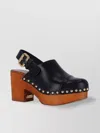 Chloé Jeannette Studded Leather Slingback Platform Clogs