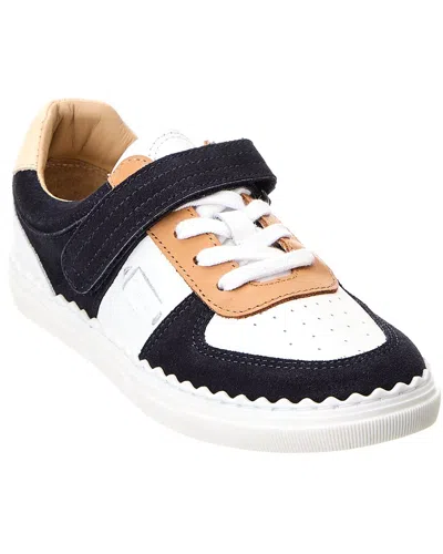 Chloé Suede & Leather Sneaker In White