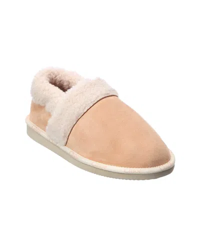 Chloé Suede & Shearling Slipper In Sand
