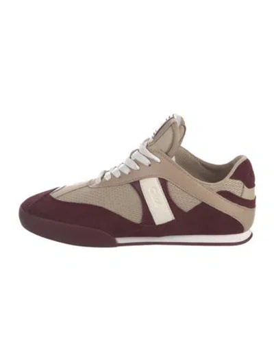 Pre-owned Chloé Suede Athletic Sneakers W/ Tags In Burgundy