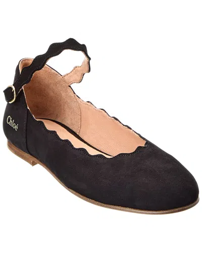 Chloé Suede Ballerina Flat In Black