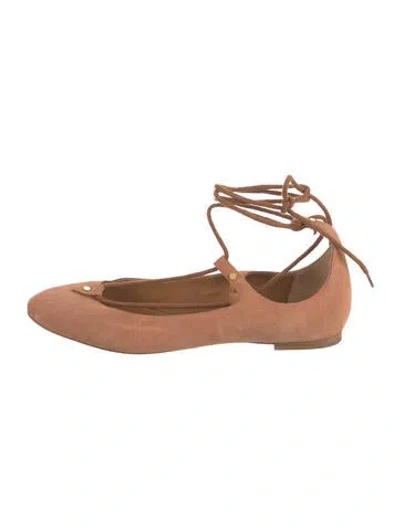 Pre-owned Chloé Suede Ballet Flats In Brown