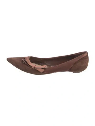 Pre-owned Chloé Suede Ballet Flats In Brown