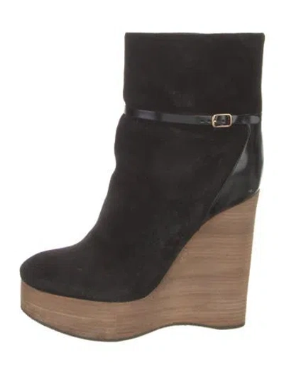 Pre-owned Chloé Suede Boots In Black