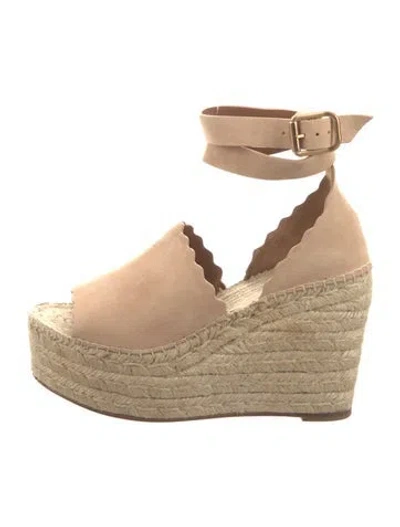 Pre-owned Chloé Suede Braided Accents Pumps In Neutral