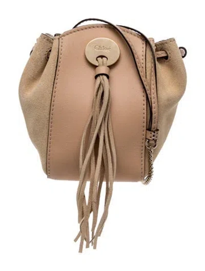 Pre-owned Chloé Suede Bucket Bag In Neutral