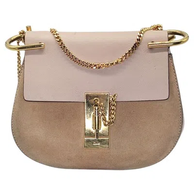 Pre-owned Chloé Chloe Suede Calfskin Suede Mini Drew Shoulder Bag In Brown