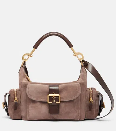 Chloé Schultertasche Aus Veloursleder