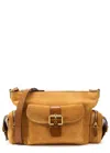 Chloé Structured Brown Clay Calfskin Crossbody Bag With Golden Details In Tan