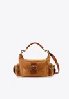 Chloé Structured Brown Clay Calfskin Crossbody Bag With Golden Details In Brown