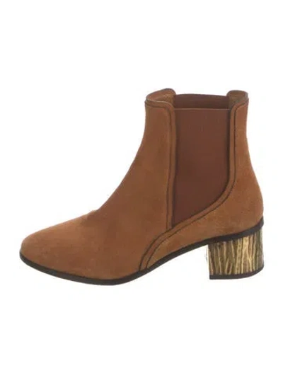 Pre-owned Chloé Suede Chelsea Boots In Brown
