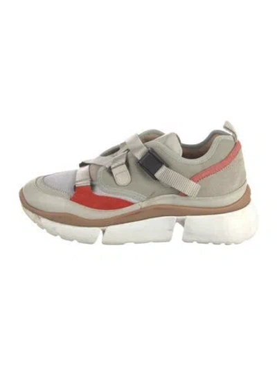 Pre-owned Chloé Suede Chunky Sneakers In Neutrals