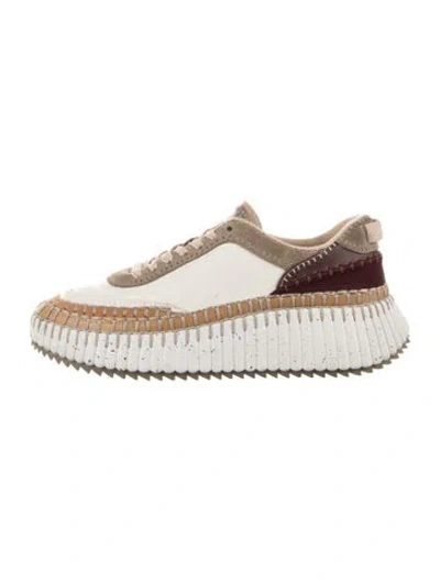 Pre-owned Chloé Suede Chunky Sneakers In Neutrals