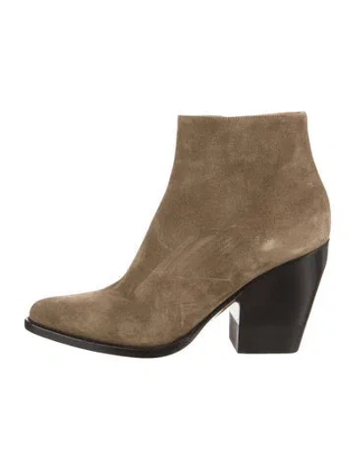 Pre-owned Chloé Suede Colorblock Pattern Boots In Neutral