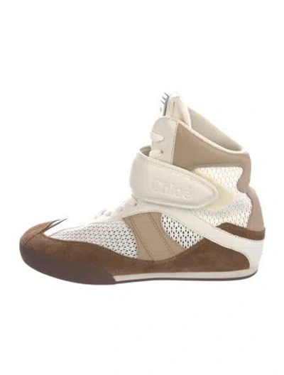 Pre-owned Chloé Suede Colorblock Pattern Sneakers In Multi