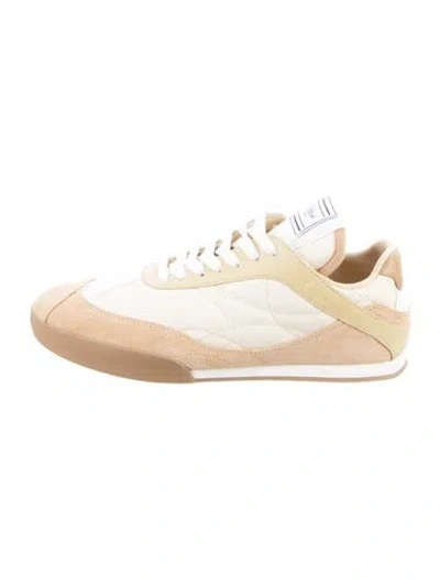 Pre-owned Chloé Suede Colorblock Pattern Sneakers In Neutral
