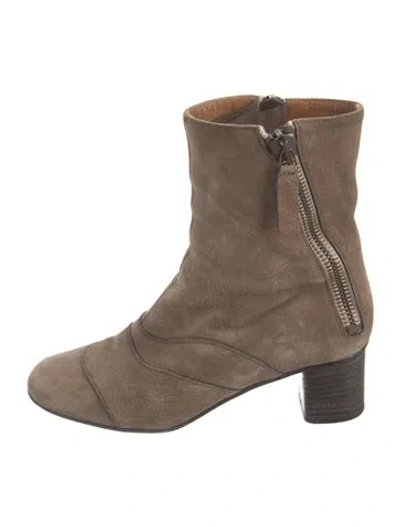 Pre-owned Chloé Suede Combat Boots In Gray