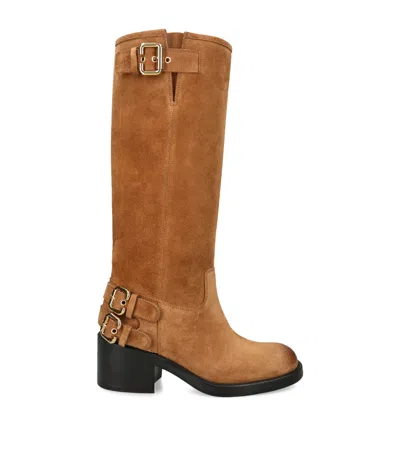 Chloé Suede Dakota Boots 60 In Brown