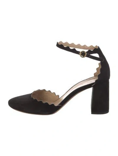 Pre-owned Chloé Suede D'orsay Pumps In Black