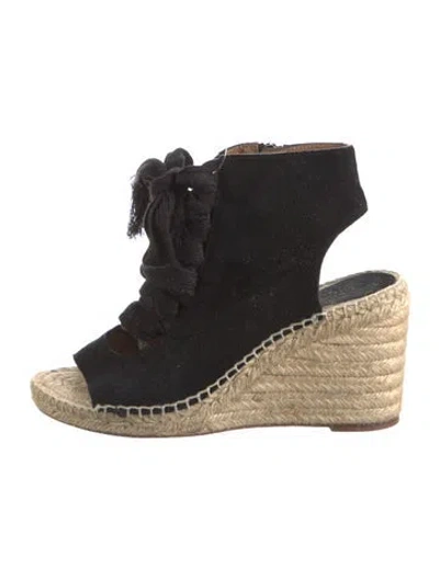 Pre-owned Chloé Suede Espadrilles In Black