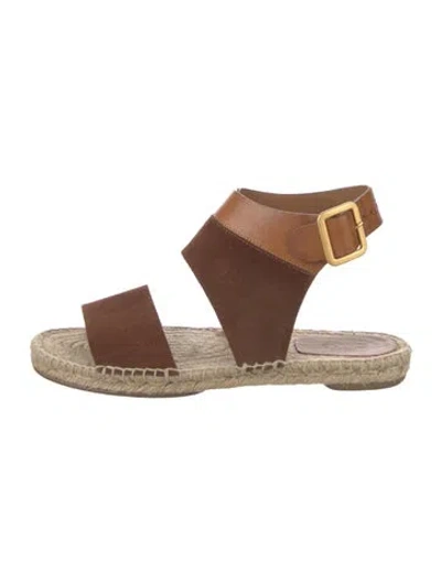 Pre-owned Chloé Suede Espadrilles In Brown