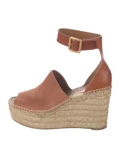 Pre-owned Chloé Suede Espadrilles In Brown