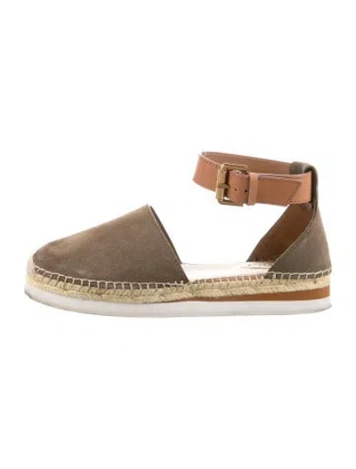 Pre-owned Chloé Suede Espadrilles In Brown