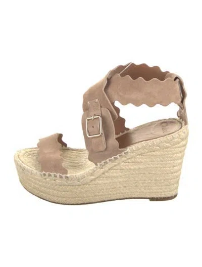Pre-owned Chloé Suede Espadrilles In Neutral