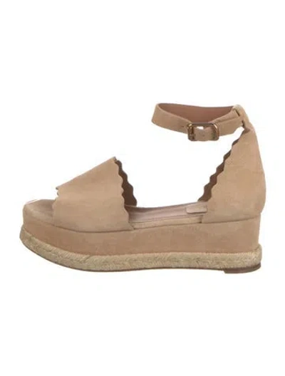 Pre-owned Chloé Suede Espadrilles In Neutral