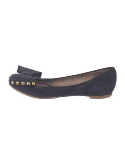 Pre-owned Chloé Suede Flats In Blue