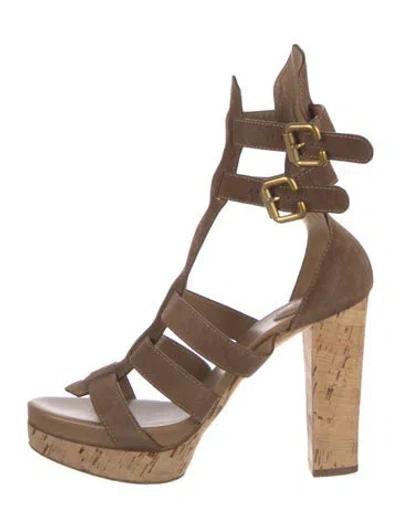 Pre-owned Chloé Suede Gladiator Sandals In Brown