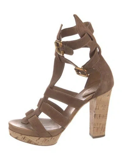 Pre-owned Chloé Suede Gladiator Sandals In Brown