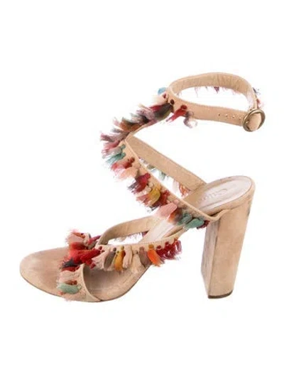 Pre-owned Chloé Suede Gladiator Sandals In Neutral