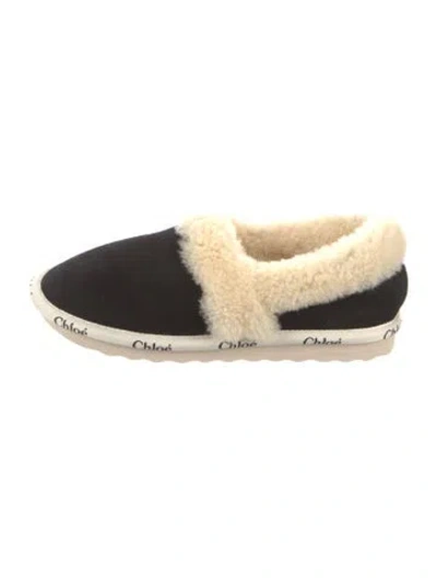 Pre-owned Chloé Suede Graphic Print Espadrilles In Black