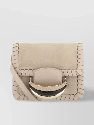 Chloé Suede Kattie Shoulder Bag In Beige