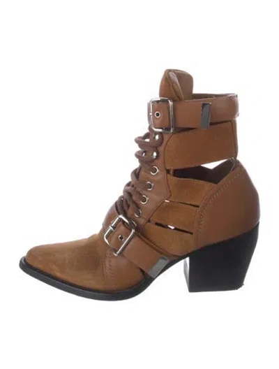 Pre-owned Chloé Suede Lace-up Boots In Brown
