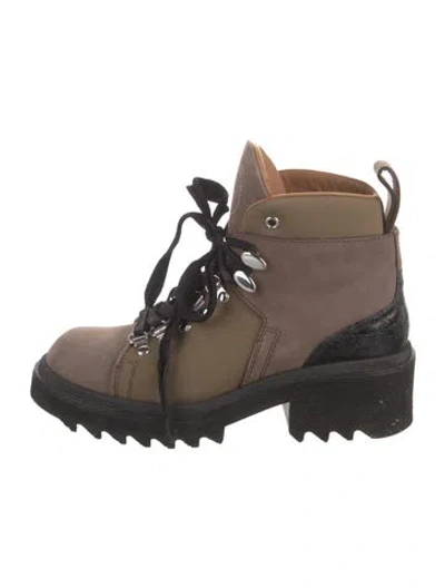 Pre-owned Chloé Suede Lace-up Boots In Brown