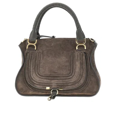 Chloé Suede Leather Medium 'marcie' Bag In Gray