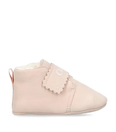 CHLOÉ SUEDE LOGO BOOTIES