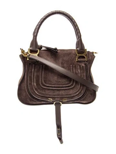 Pre-owned Chloé Suede Marcie Crossbody Small In Brown