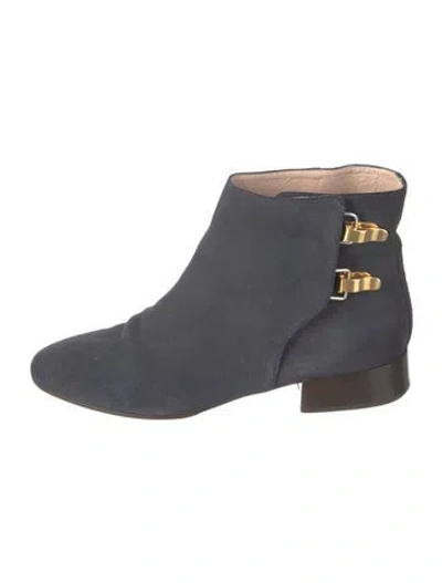 Pre-owned Chloé Suede Moto Boots In Blue