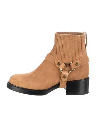 Pre-owned Chloé Suede Moto Boots In Brown