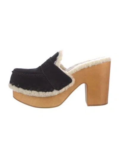 Pre-owned Chloé Suede Mules In Black