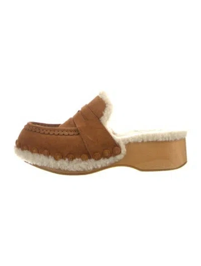 Pre-owned Chloé Suede Mules In Brown