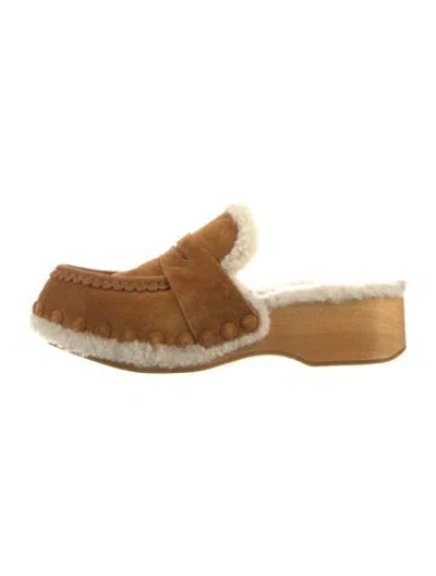 Pre-owned Chloé Suede Mules In Brown