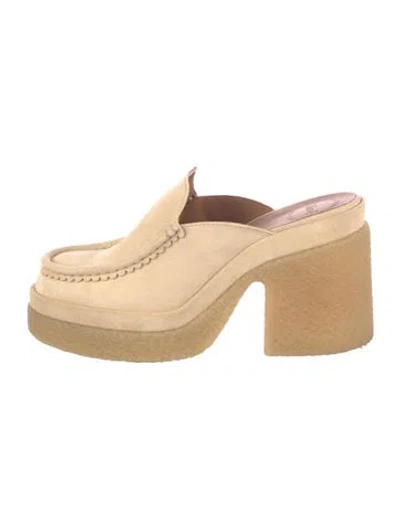 Pre-owned Chloé Suede Mules In Brown