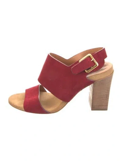Pre-owned Chloé Suede Mules In Red